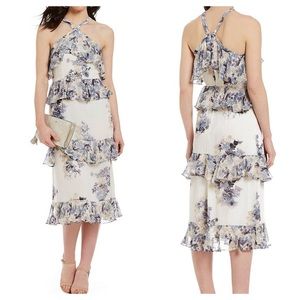 Gianni Bini |Erin Tiered Ruffle Halter Midi Dress